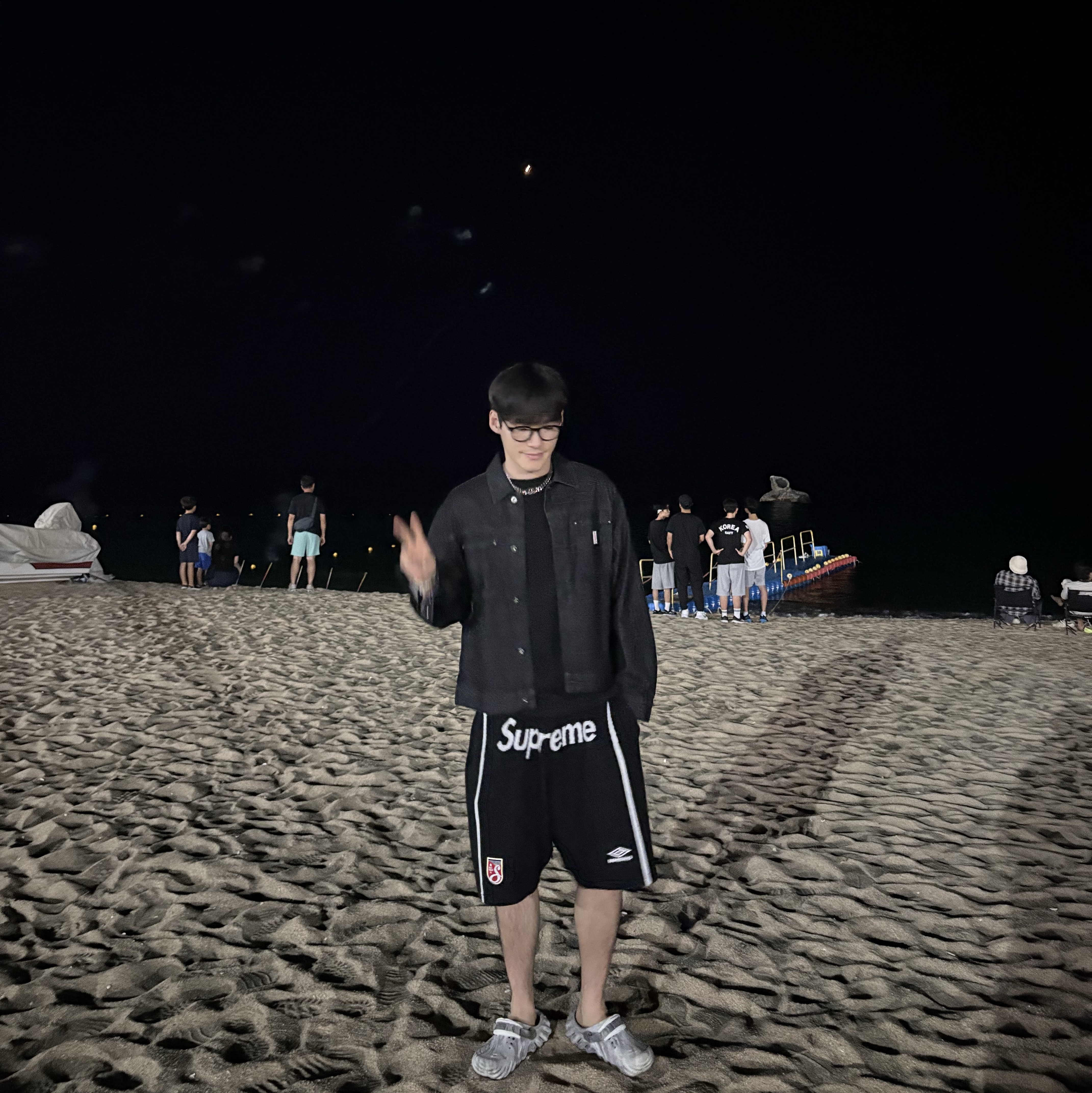 Supreme x Umbro Knit Soccer Shorts Black - 25SS, Deus Ex Machina College Address Trucker Jacket Black Indigo 착용 스타일