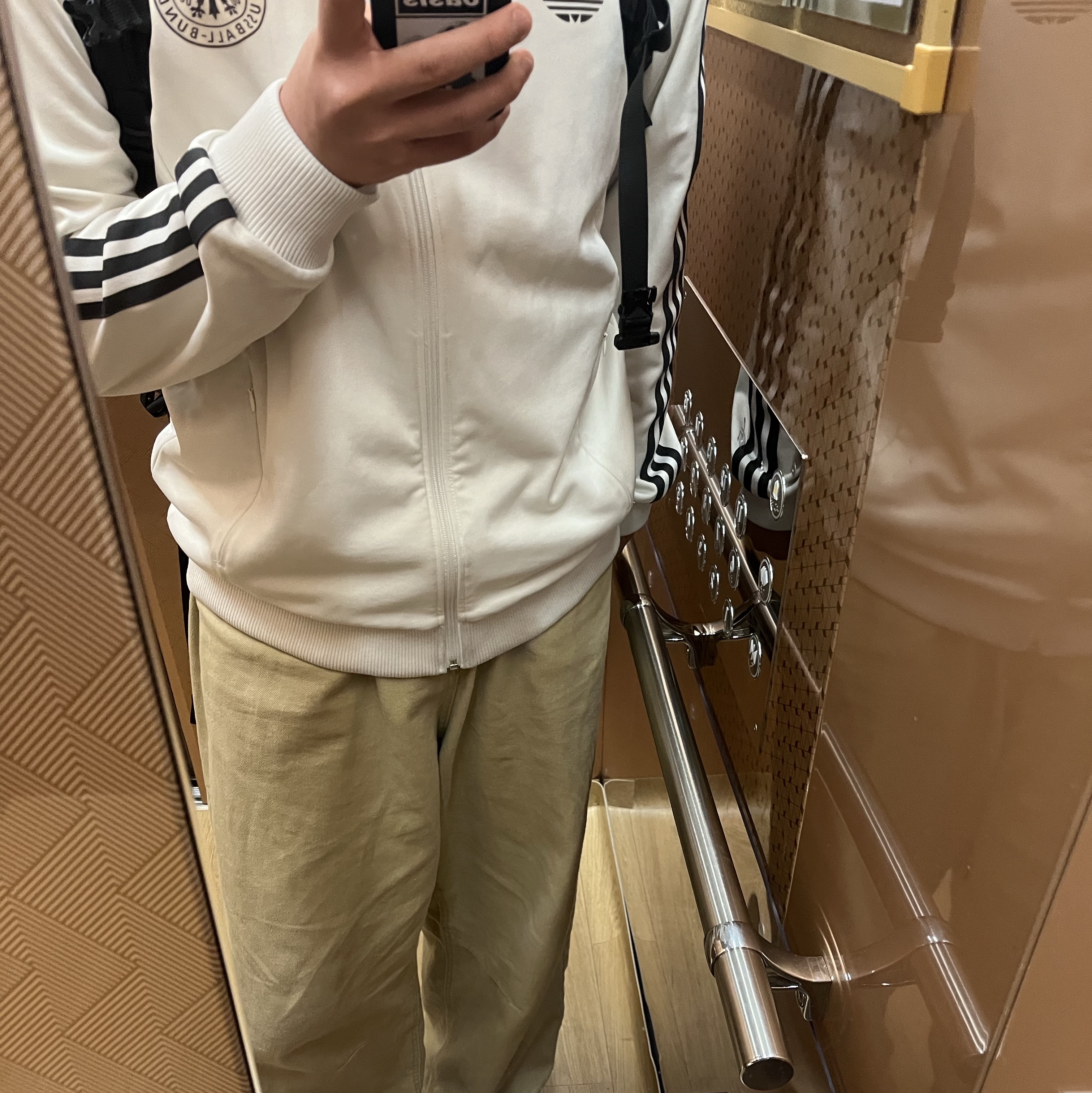 Adidas Samba OG Black White Gum, Adidas German Beckenbauer Track Top Off White - KR Sizing 착용 스타일 - 1