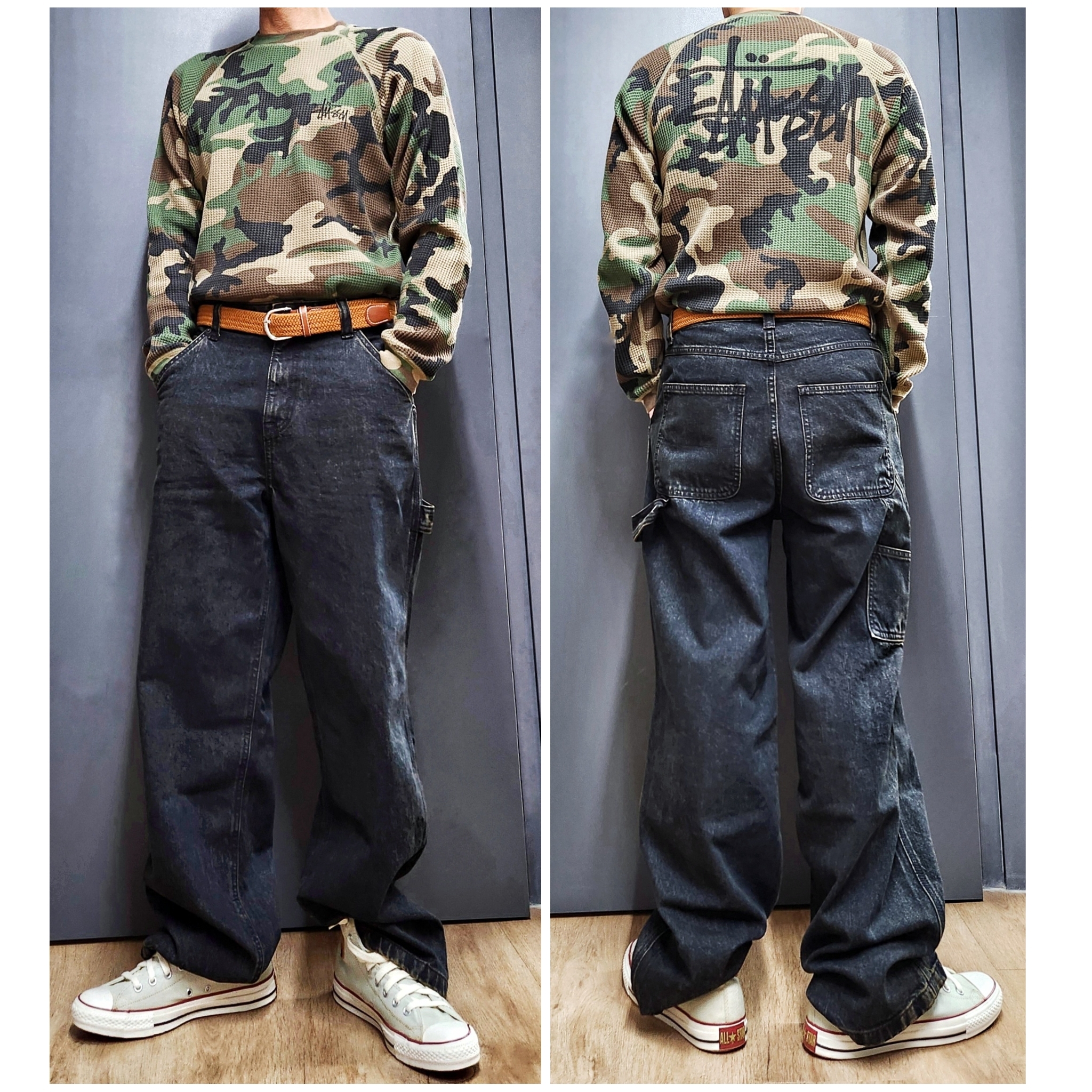 Stussy Basic Thermal Woodland Camo 착용 스타일 - 2