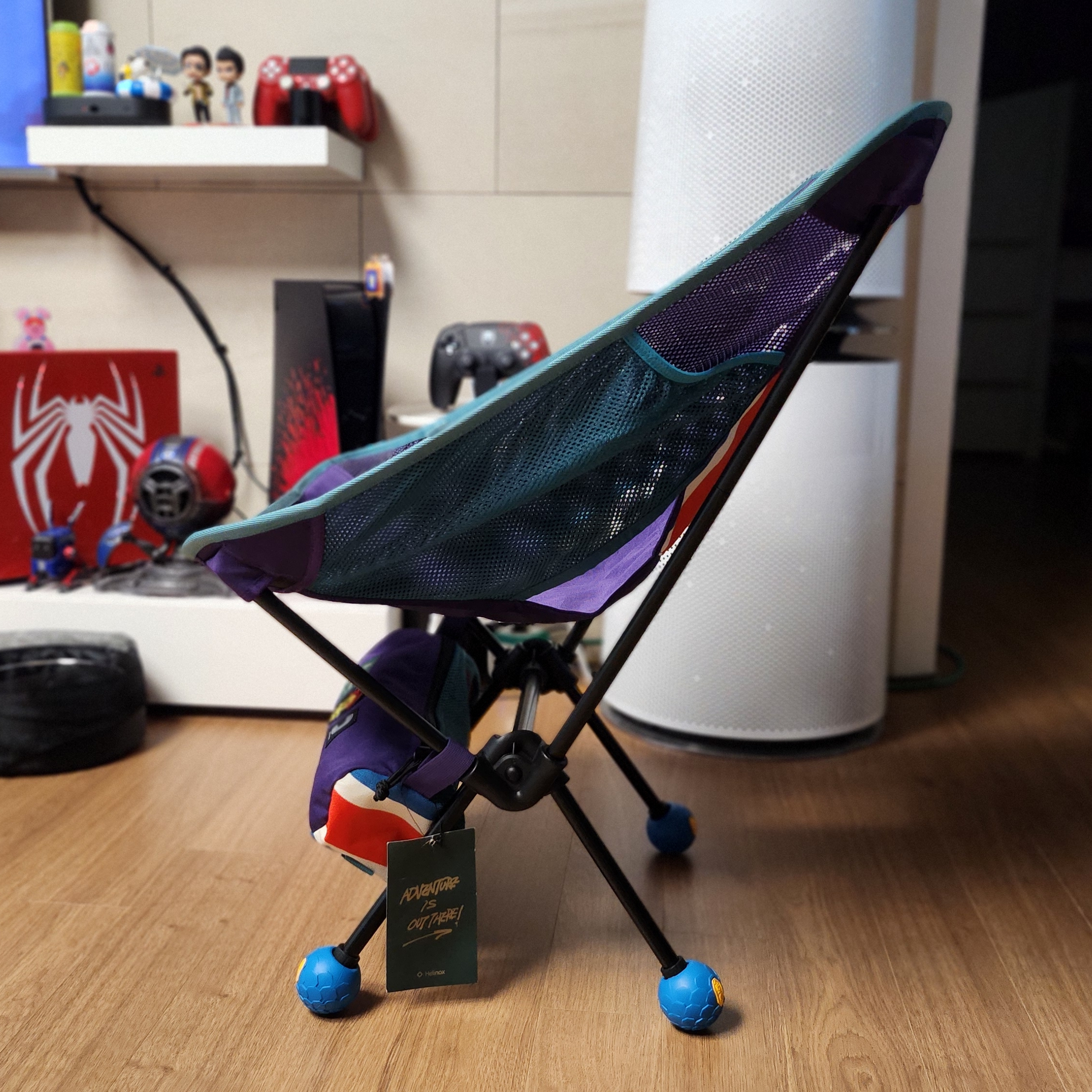Helinox x AIOT! Chair One Sunrise Purple, Helinox Vibram Ball Feet 45mm Ocean Blue 착용 스타일 - 2
