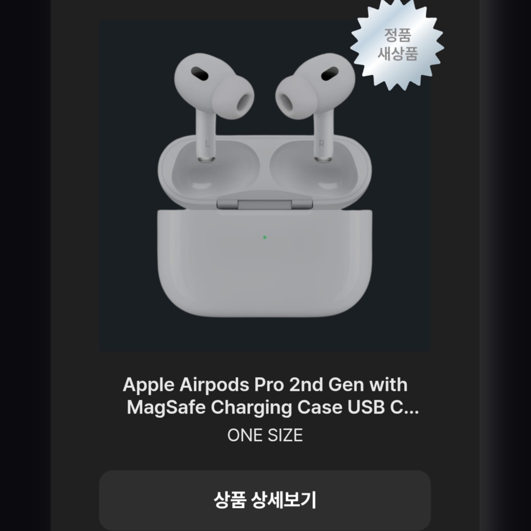 Apple Airpods Pro 2nd Gen with MagSafe Charging Case USB C (Korean Ver.) 착용 스타일