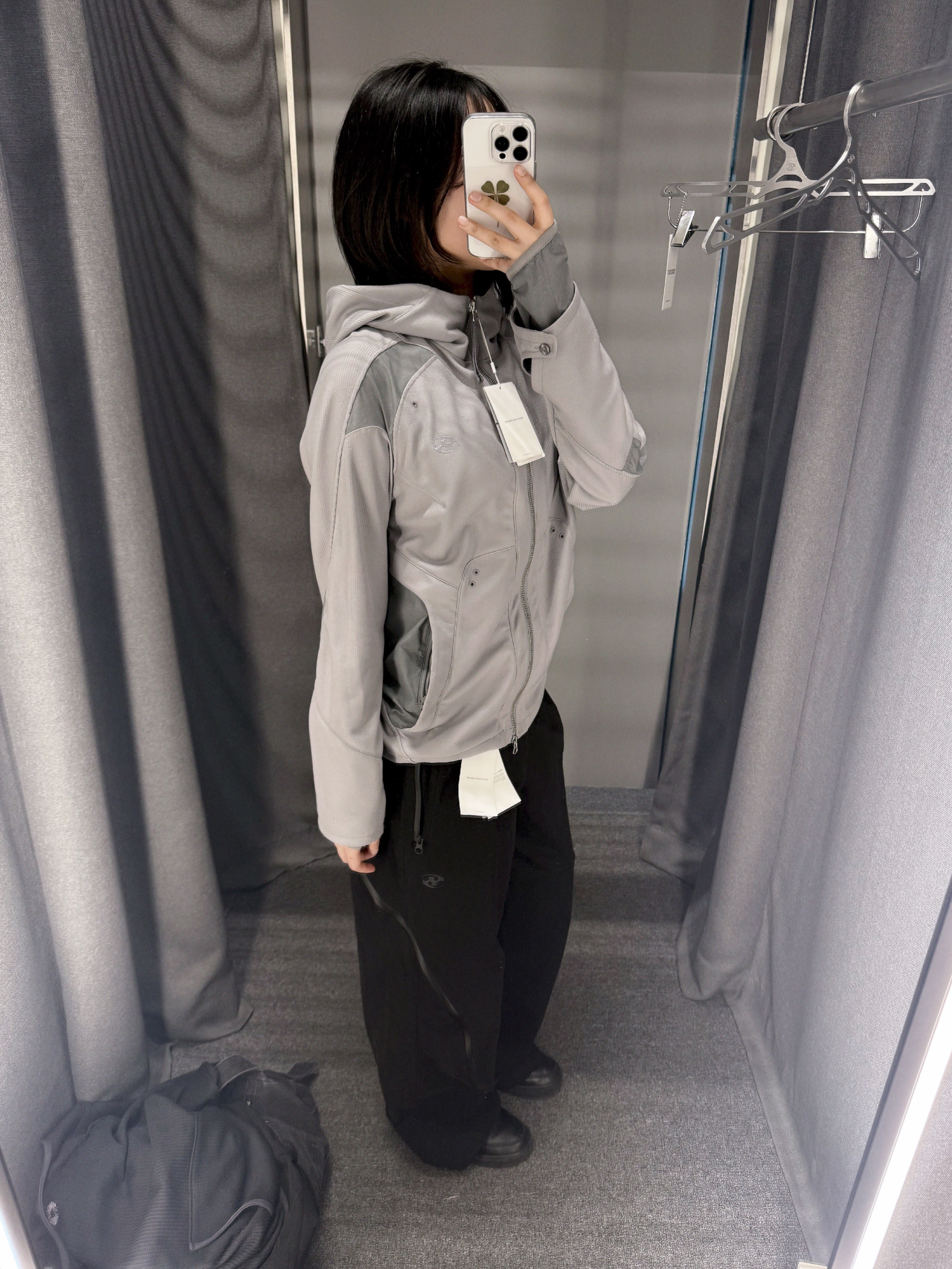 Sansan Gear Affine Curve Pants Black_26SS, Sansan Gear Dual-Shade Jacket Grey - 25SS 착용 스타일 - 1