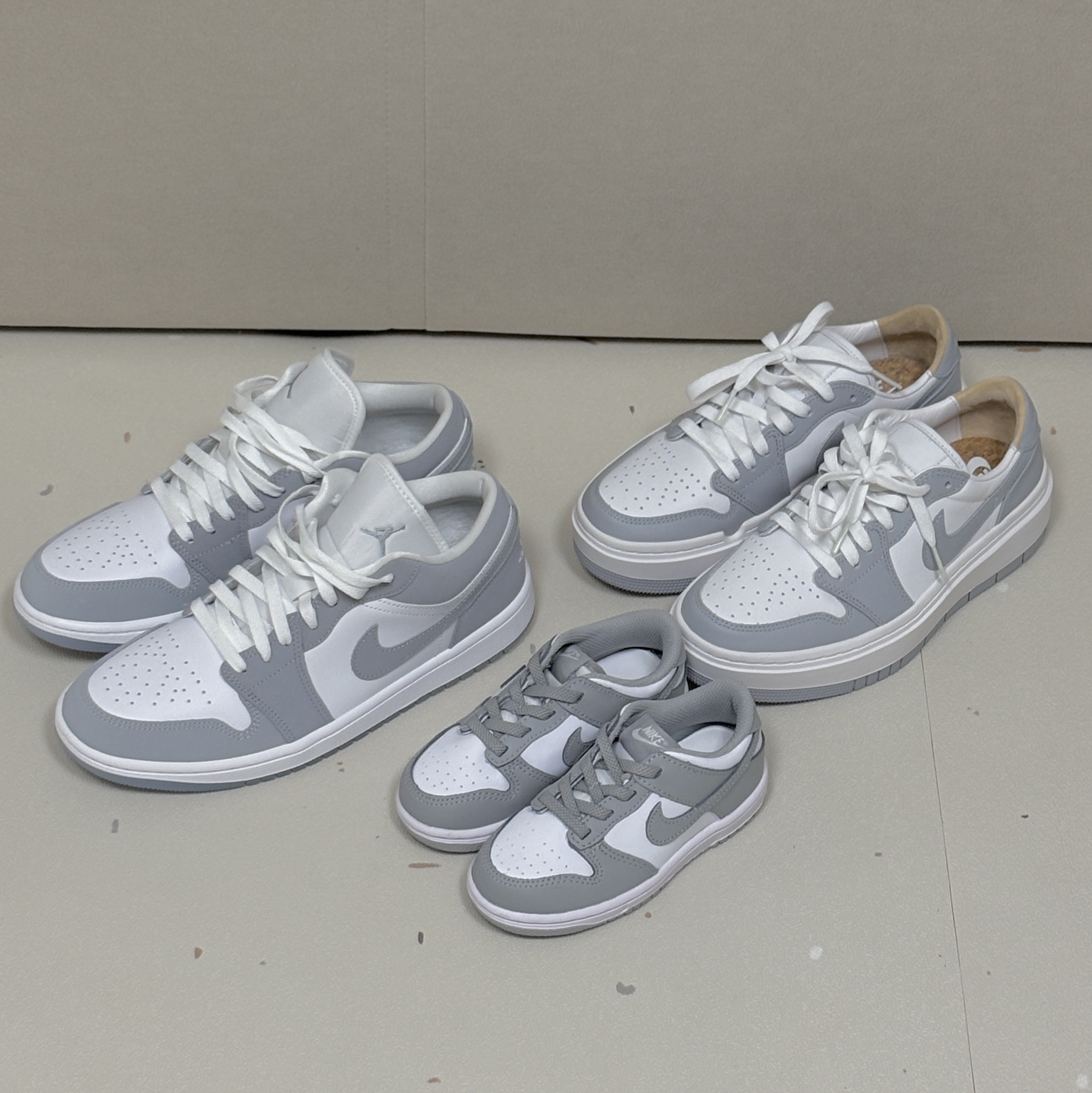 (W) Jordan 1 Elevate Low White and Wolf Grey, (W) Jordan 1 Low White Wolf Grey 착용 스타일