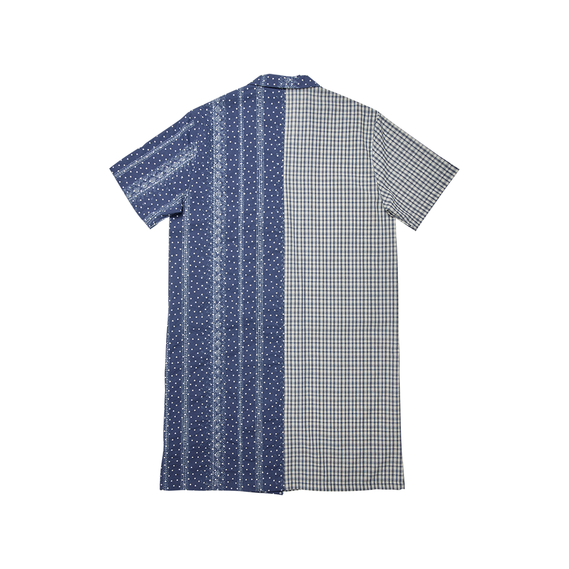고트 패치워크 레이스 롱 셔츠 네이비((W) GORT Patchwork Lace Long Shirt Navy) - 2