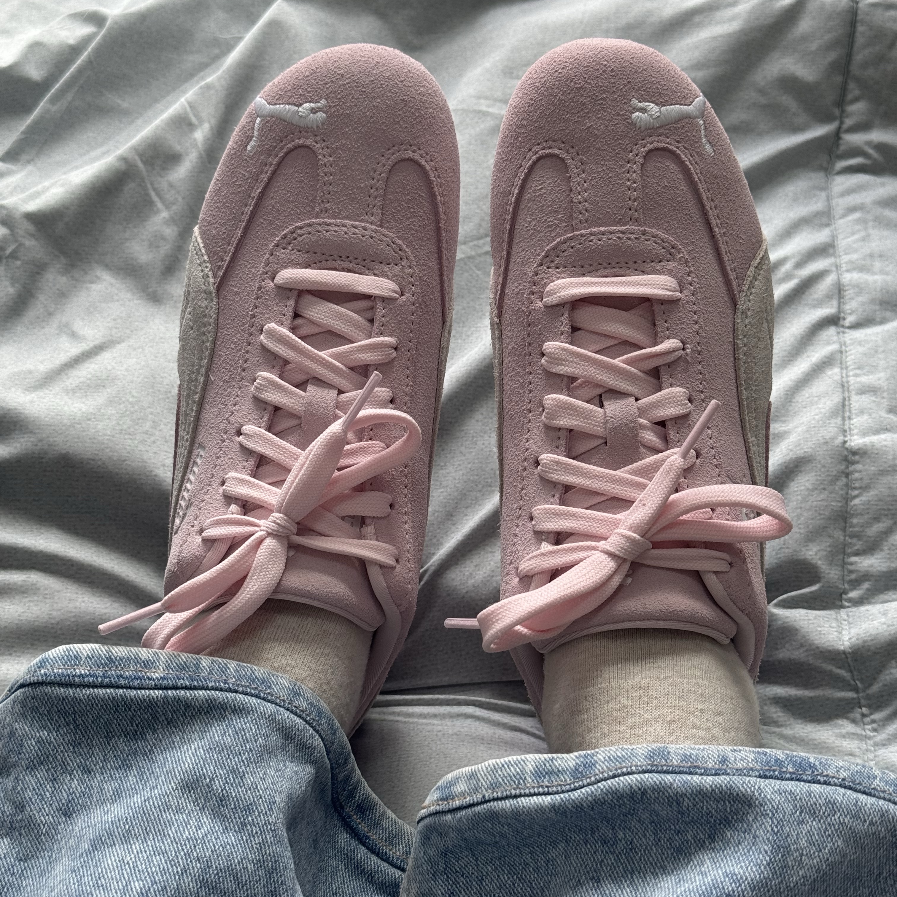 Puma Speedcat OG Pink White 착용 스타일 - 1