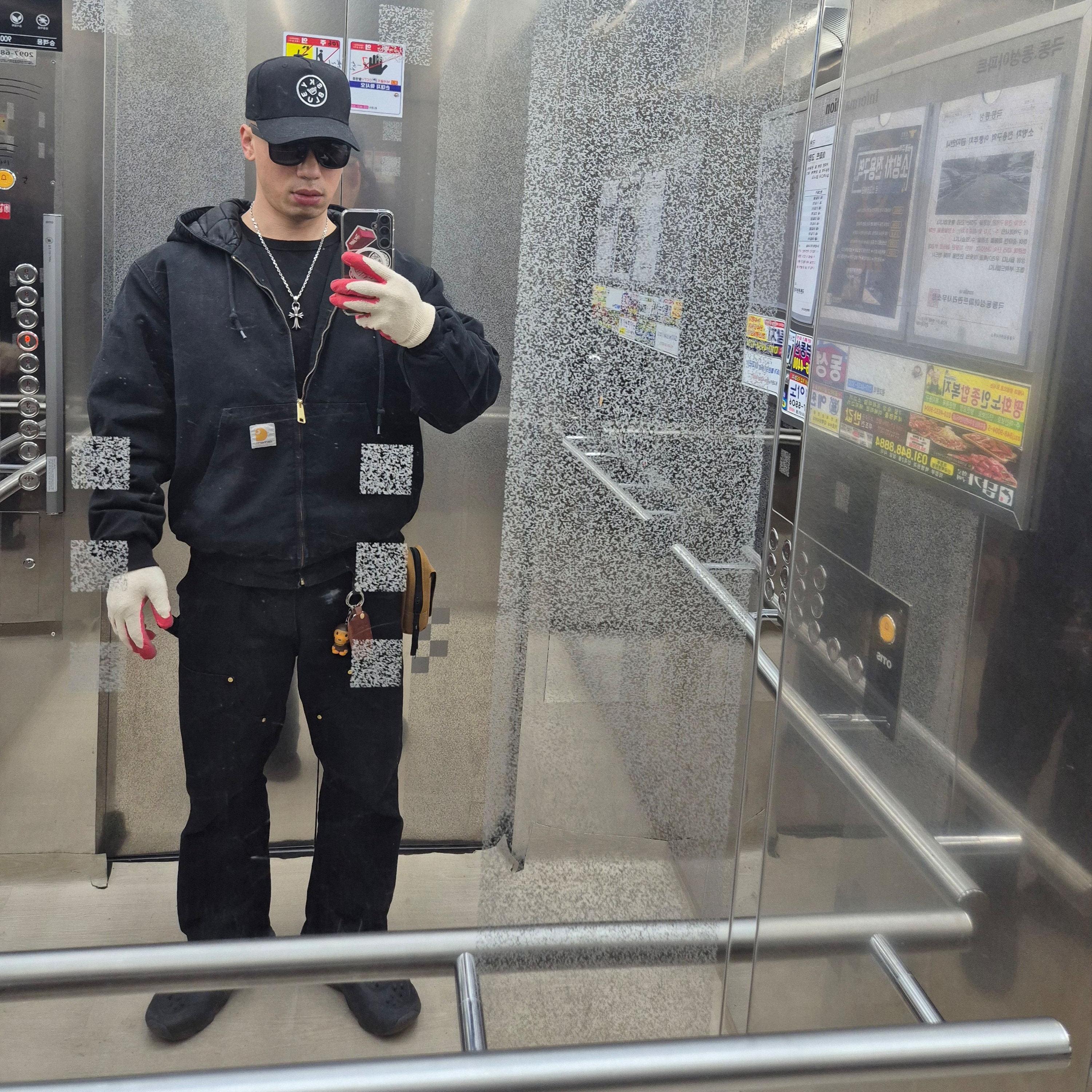 Carhartt WIP Dearborn Canvas OG Active Jacket Black Aged Canvas - Winter 착용 스타일