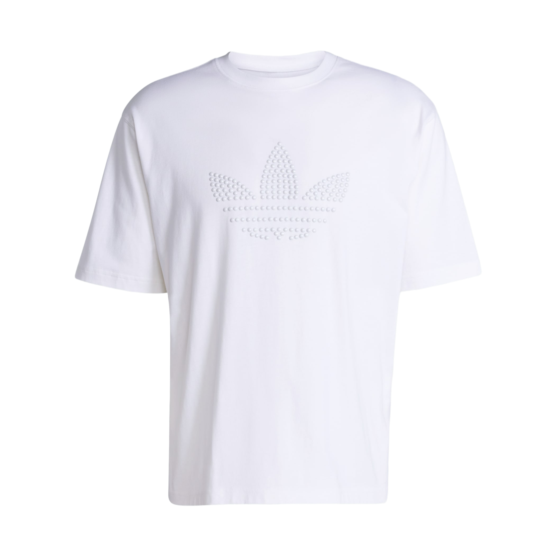 (W) 아디다스 펄 트레포일 티셔츠 화이트 - KR 사이즈((W) Adidas Pearl Trefoil T-Shirt White - KR Sizing)