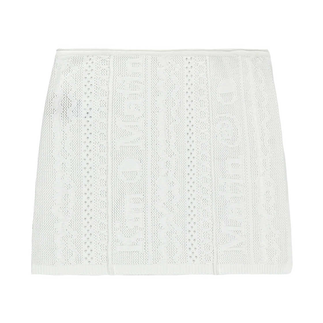 MK2634KS001MWH Matin Kim Mesh Logo Wrap Mini Skirt In White