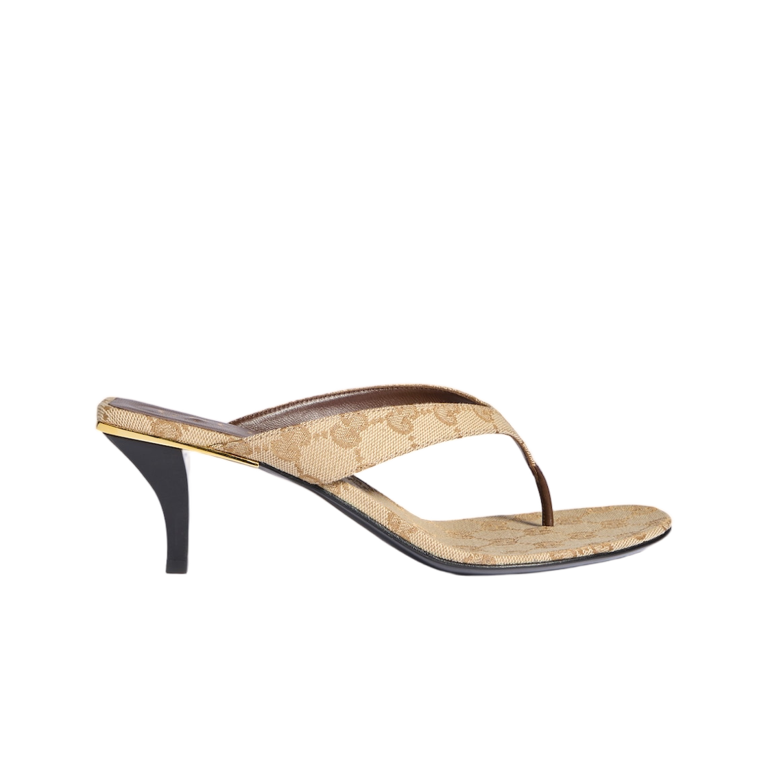 870786-FAF3Z-9642 (W) Gucci Vittoria T-Strap Shoes Sand Dark Brown