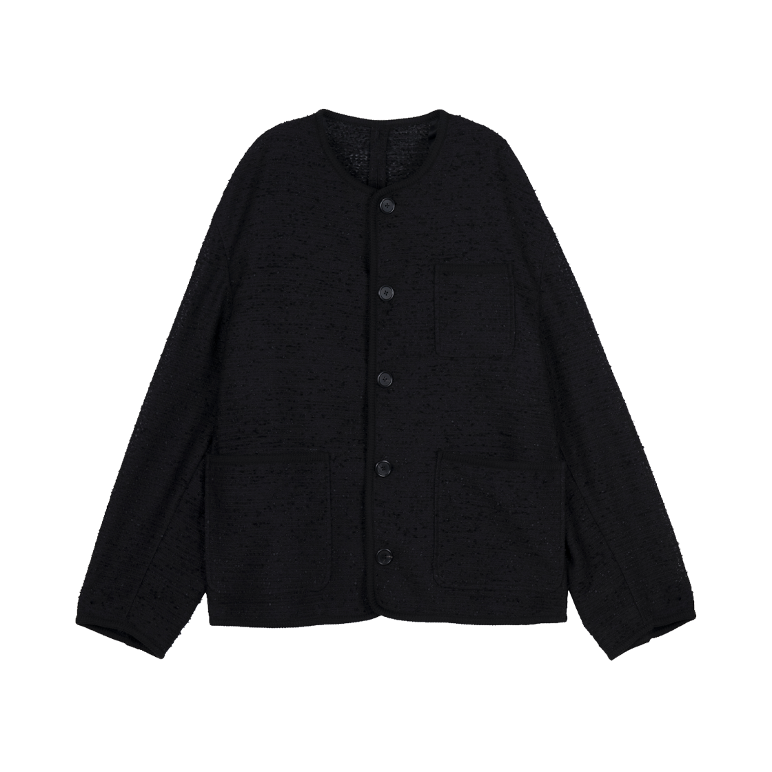 지오송지오 컬렉션 썸머 부클레 라운드넥 자켓 블랙 BI2JK261BK(ZIOSONGZIO COLLECTION Summer Boucle Round Neck Jacket Black)