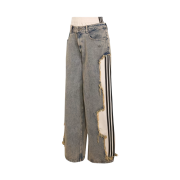 (W) Adidas Adilenium 5.0 Deconstructed Denim Pants Chalky Brown - KR Sizing