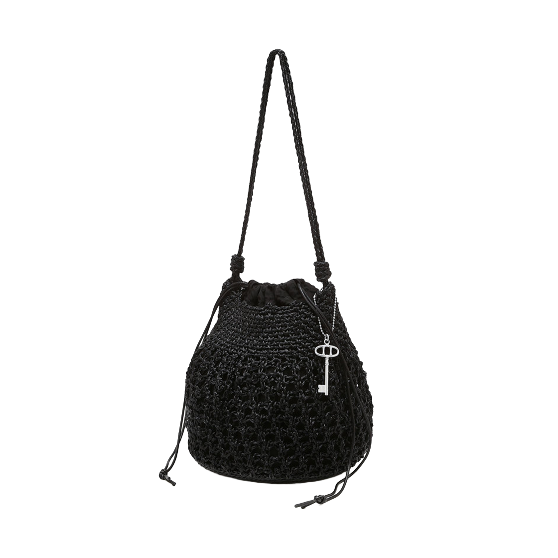 아떼 바네사브루노 액세사리 메탈 니팅 숄더백 M 블랙(Athe Vanessabruno Acc Metal Knitting Shoulder Bag M Black)