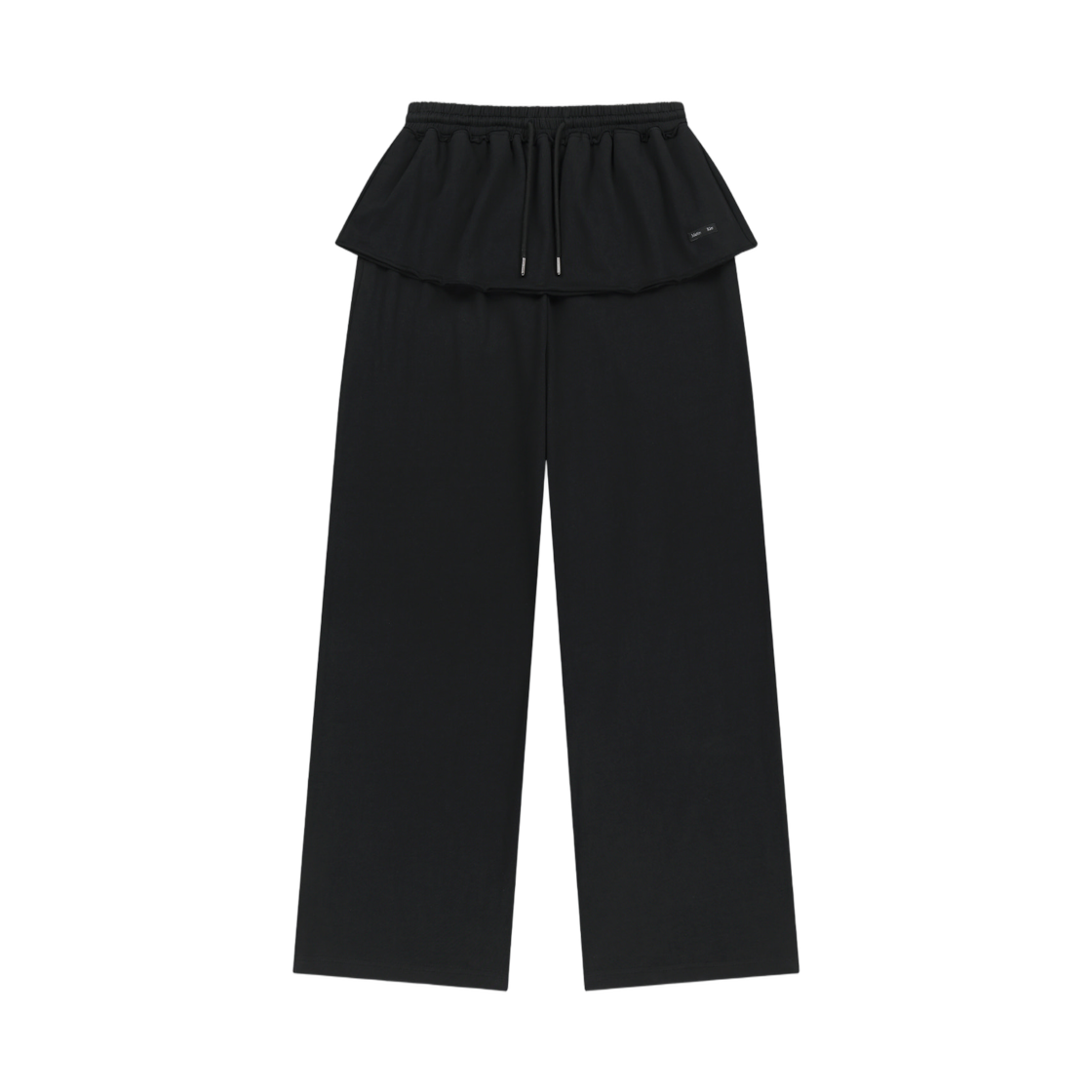 (W) 마뗑킴 레이어드 스커트 저지 팬츠 블랙((W) Matin Kim Layered Skirt Jersey Pants In Black)