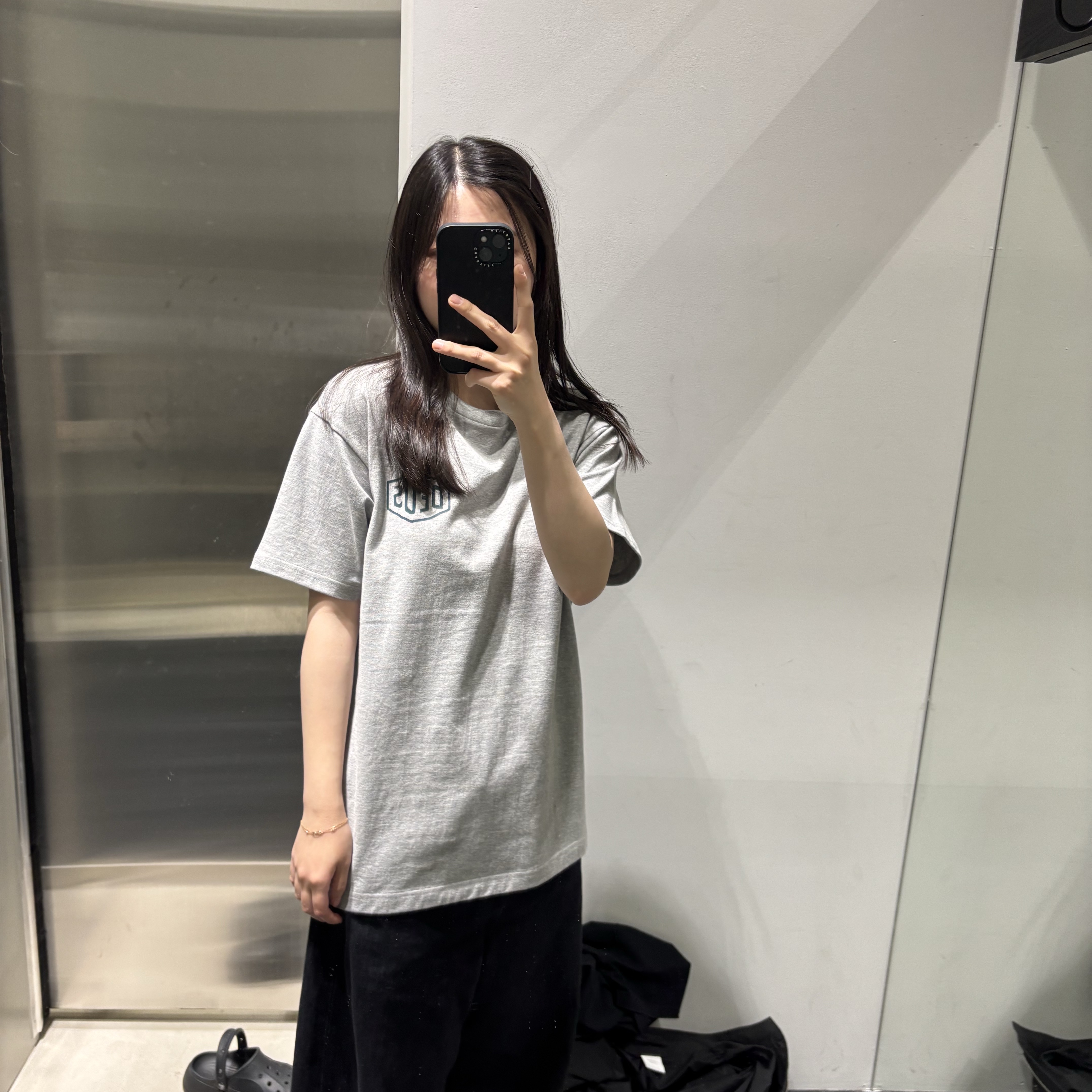 Deus Ex Machina Seoul Address T-Shirt Grey Marle 착용 스타일