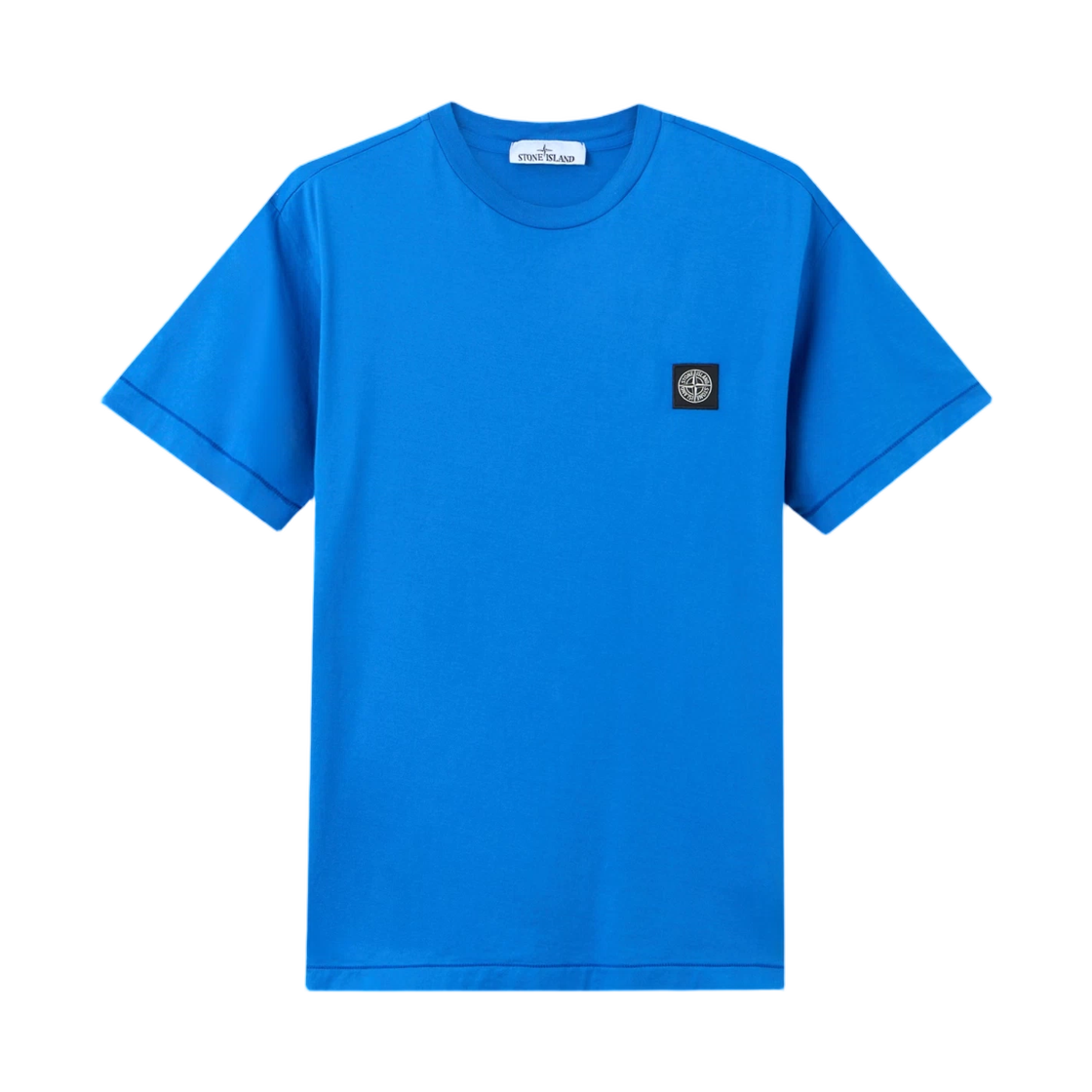 L1S1521000-27S0013-V0022 Stone Island 2100027 60/2 Cotton Jersey Slim-Fit T-Shirt with Compass Patch Bright Blue - 26SS