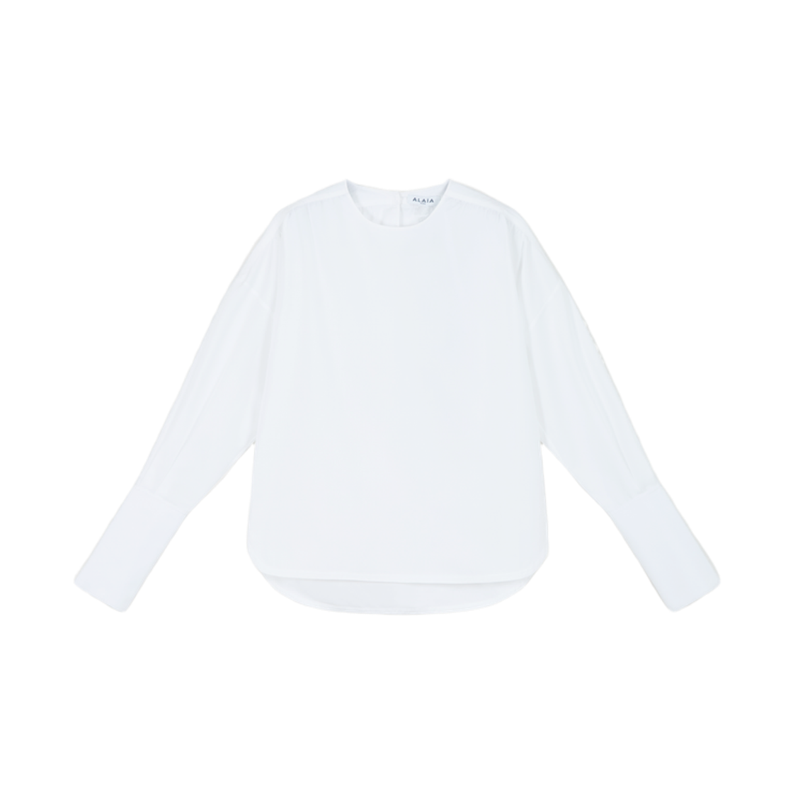 (W) 알라이아 러치드 포플린 블라우스 화이트((W) Alaia Ruched Poplin Blouse White)
