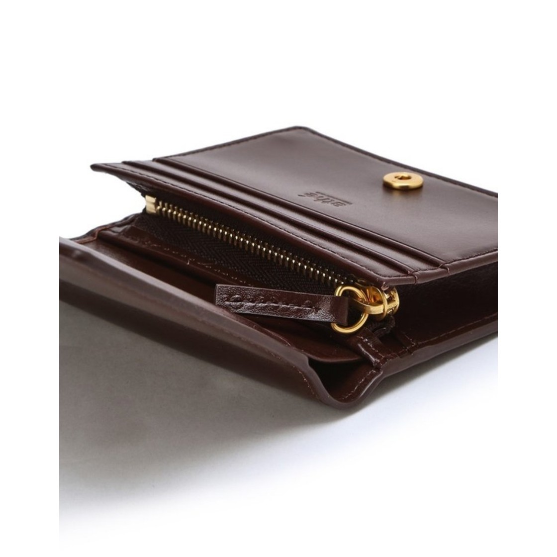 아떼 바네사브루노 액세사리 버건디 보딸라또 거울 지폐 반지갑 다크 와인(Athe Vanessabruno Acc Burgundy Bottalato Mirror Billfold Wallet Dark Wine) - 2