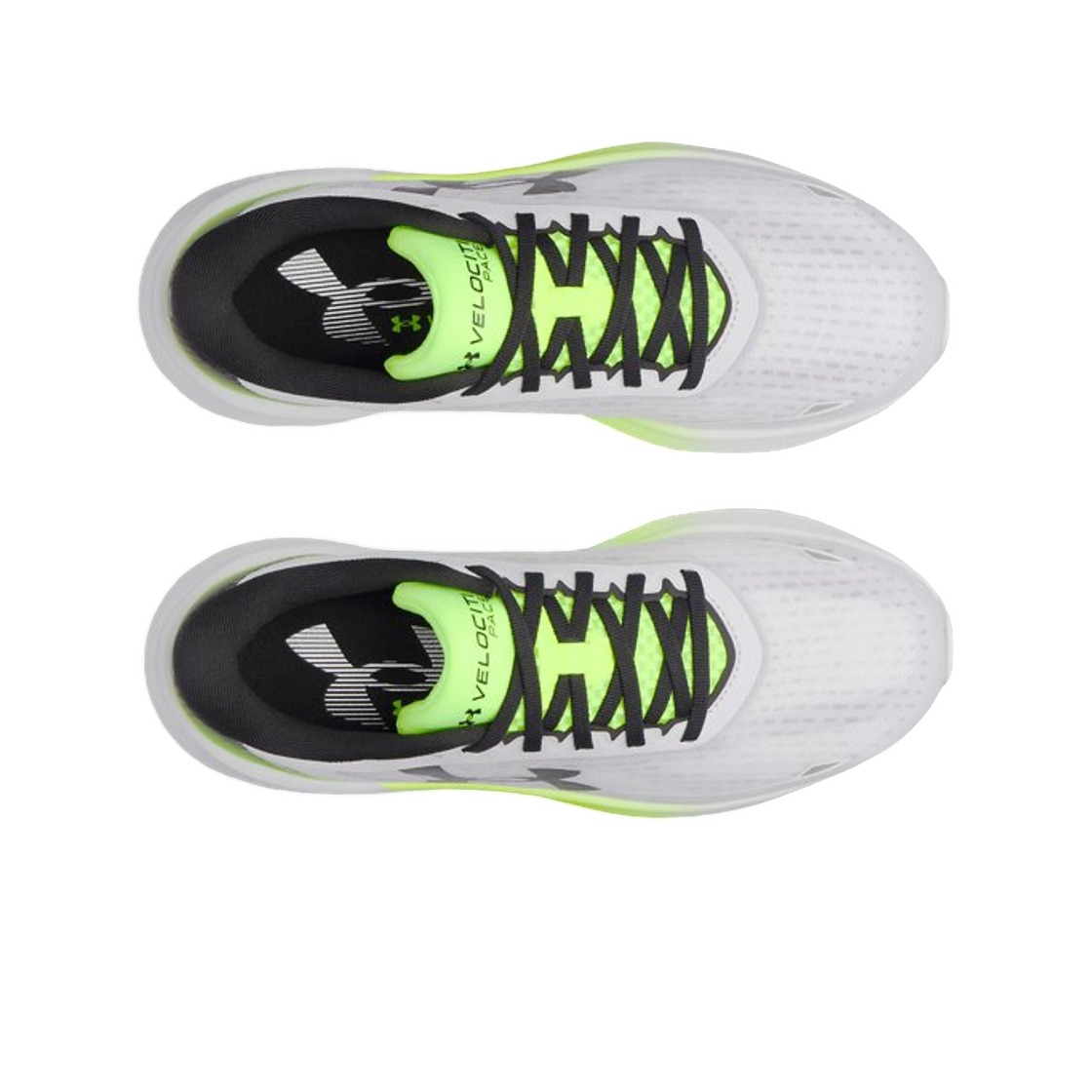 언더아머 UA 벨로시티 페이스 러닝 슈즈 화이트 하이 비스 옐로우 블랙(Under Armour UA Velociti Pace Running Shoes White High Vis Yellow Black) - 2