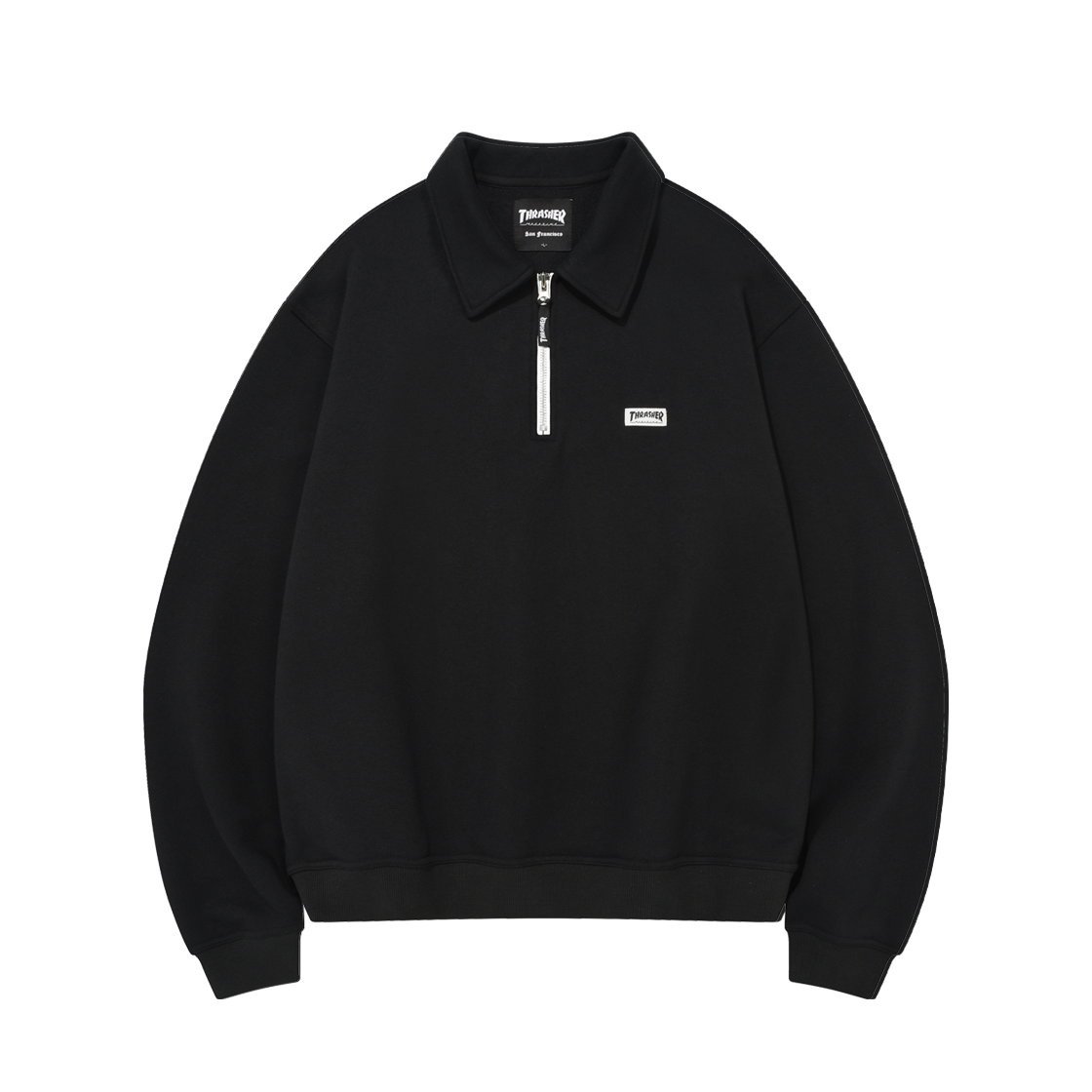 트레셔 매거진 하프집업 스웻셔츠 블랙(THRASHER Magaznie Half Zip-Up Sweatshirt Black) - 1