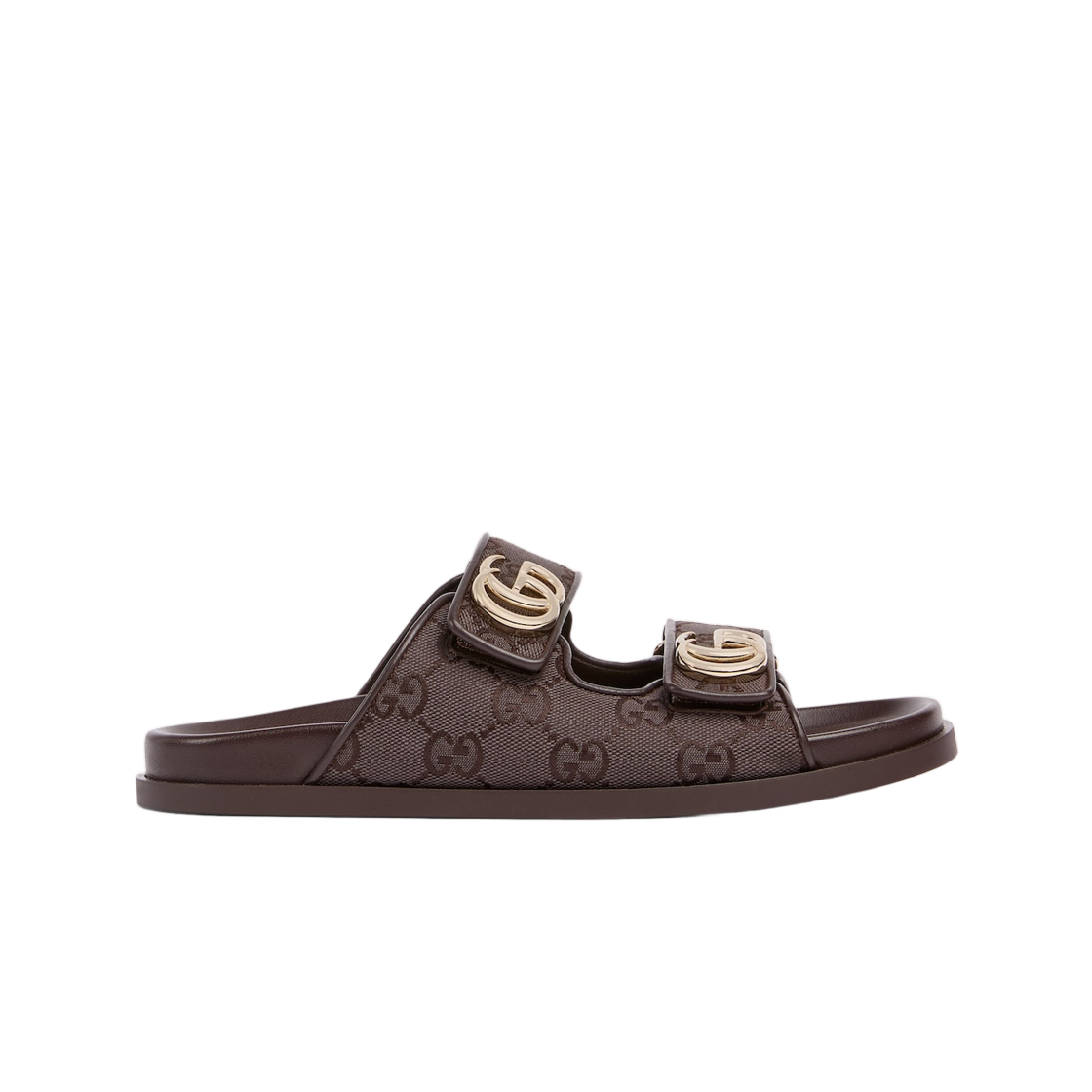 855390-2UZO0-2140 (W) Gucci Double G Sandals Dark Brown