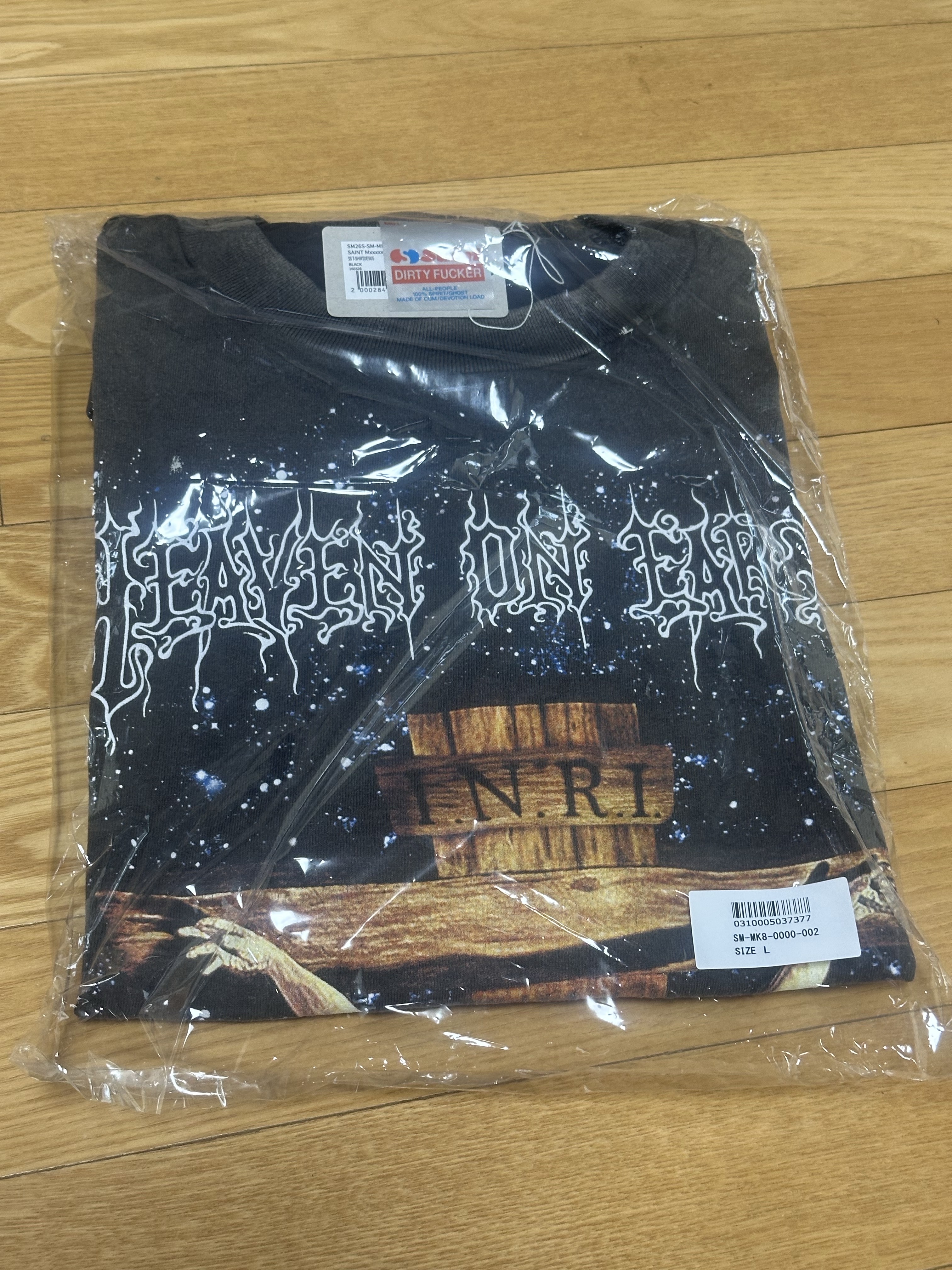 Saint Mxxxxxx Jesus S/S T-Shirt Black - 26SS 착용 스타일 - 1