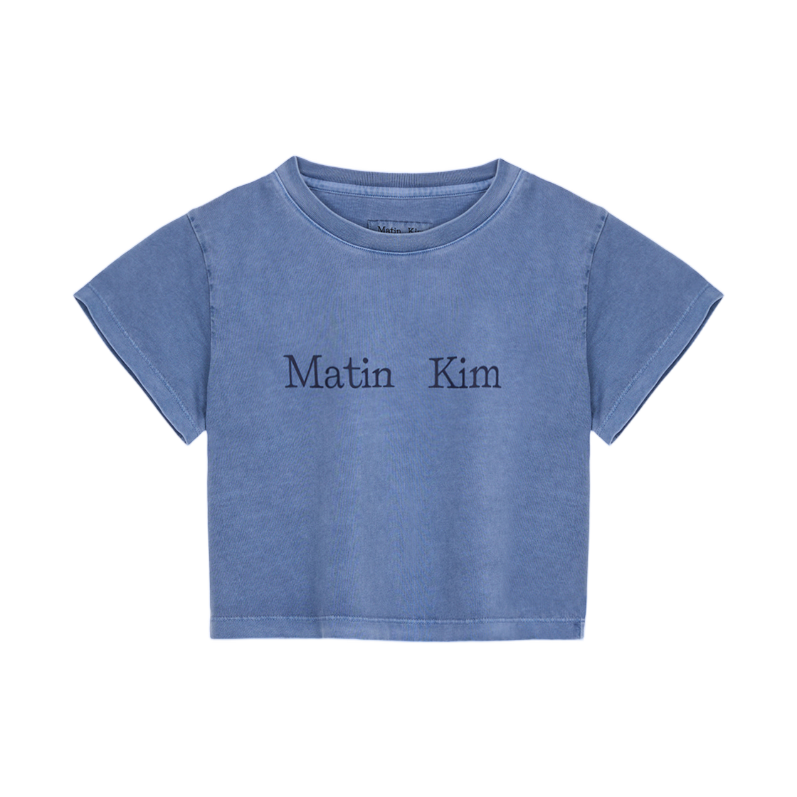 MK2600TS743VPB Matin Kim Pigment Logo Crop Top In Powder Blue