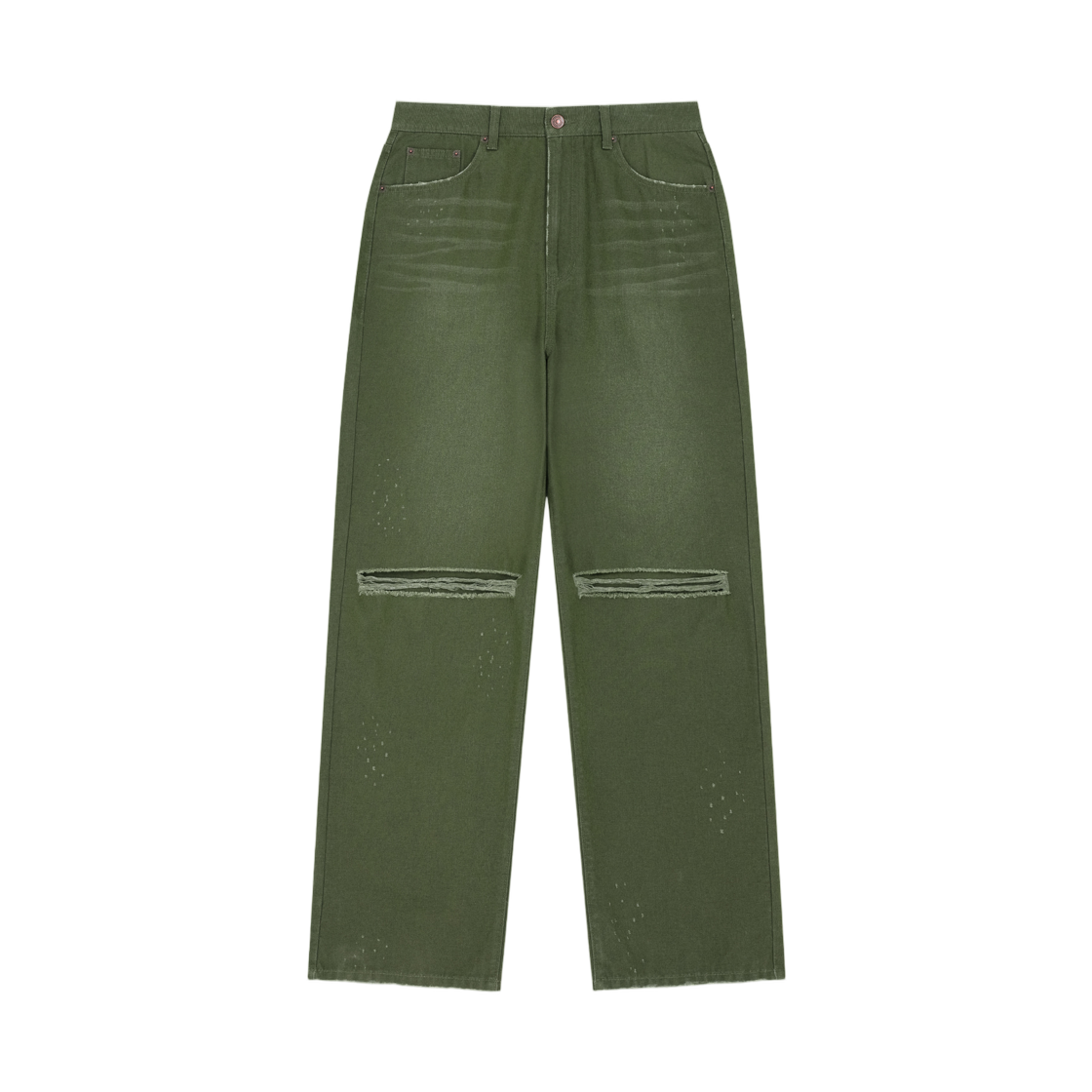 MK2634DN509HKH Matin Kim Distressed Denim Pants In Khaki