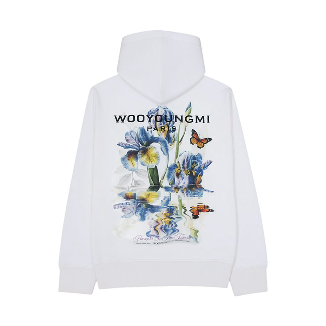 W261TS36719W Wooyoungmi Flower Back Logo Hoodie White - 26SS
