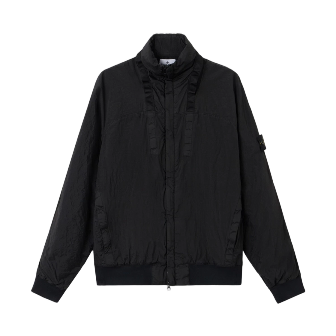 L1S1541000-64S0020-V0029 Stone Island 4100064 Nylon Metal Watro-TC In Econyl Stand Collar Jacket with Light Water and Wind Resistance Black - 26SS