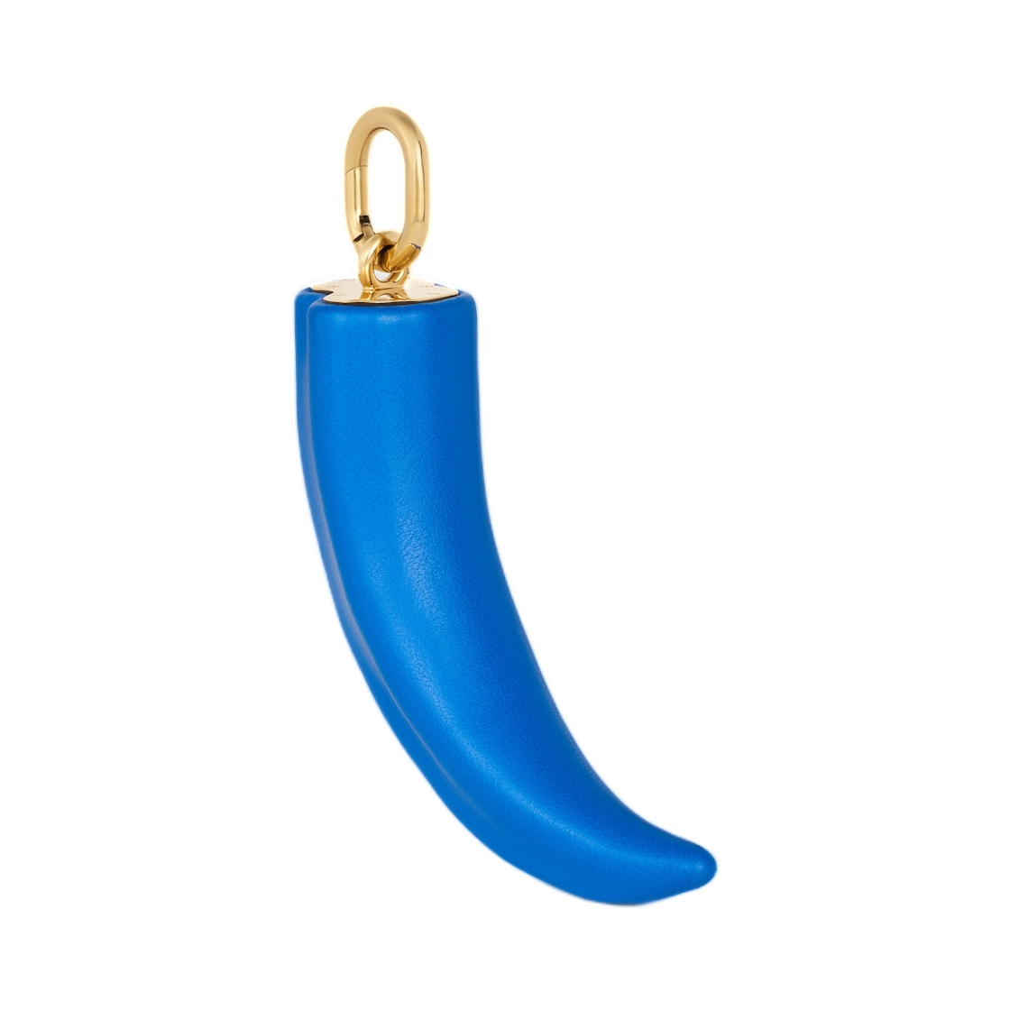 B10533BRU-GGZ0 Celine Charms Small Horn in Resin Leather and Brass with Gold Finish Blue Gold