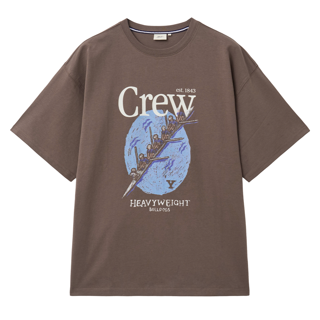 예일 크루 그래픽 티셔츠_브라운(Yale Crew Graphic T-Shirt_Brown)