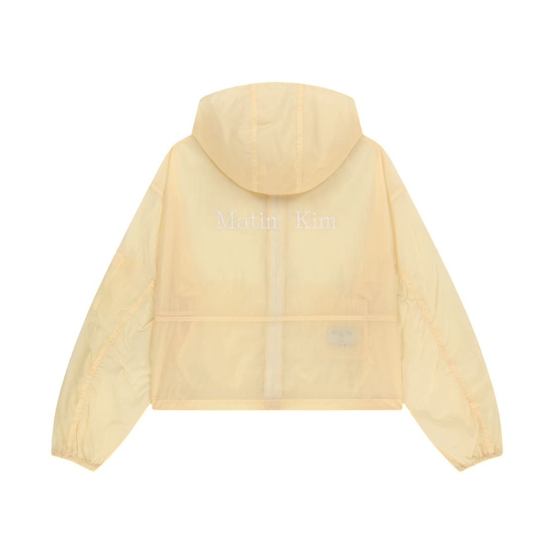 (W) 마뗑킴 백 로고 후디 윈드브레이커 크림((W) Matin Kim Back Logo Hoody Windbreaker In Cream) - 2