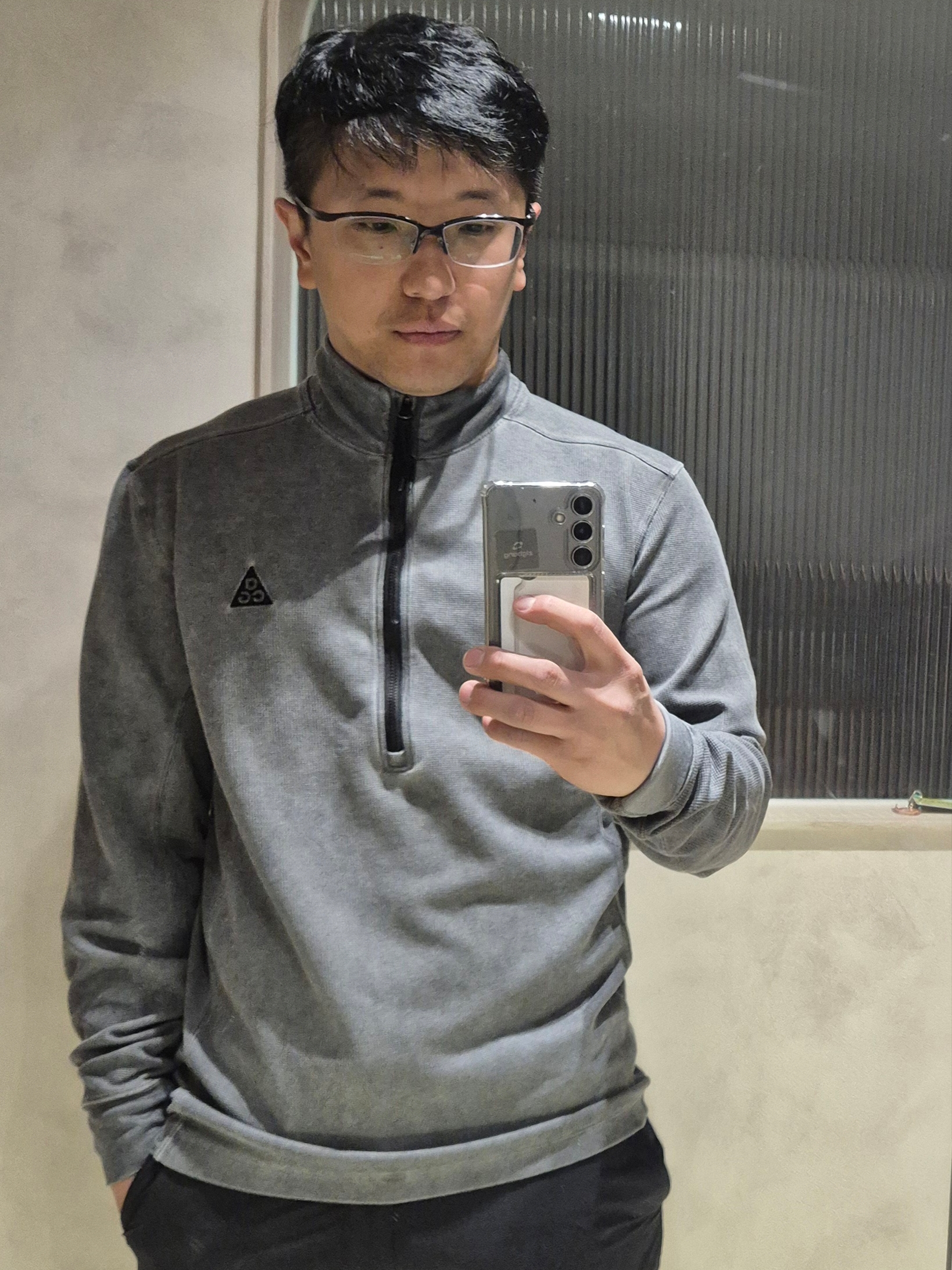 Nike NRG Dri-Fit ACG ADV Steeple Rock Half Zip Base Layer Black - Asia 착용 스타일