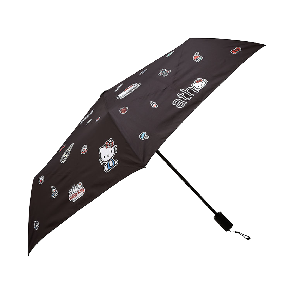 아떼 바네사브루노 액세사리 [Hello Kitty x athe] 블랙 헬로키티 3단 자동우산 블랙(Athe Vanessabruno Acc [Hello Kitty X Athe] Black Hello Kitty 3-Fold Automatic Umbrella Black)