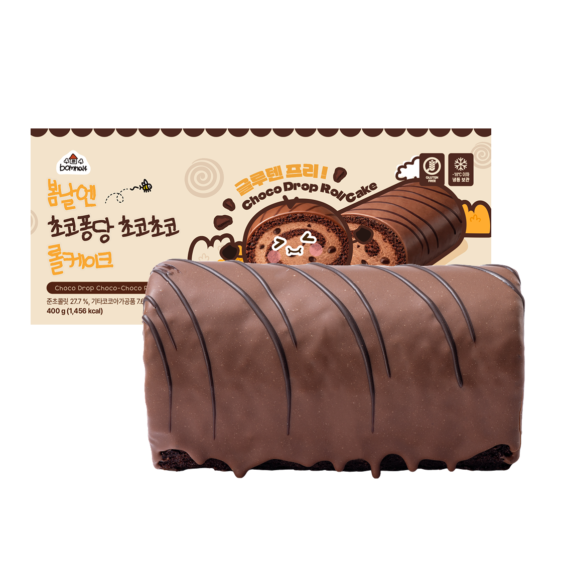 봄날엔 초코퐁당 초코초코 롤케이크 400g(Bomnal& Choco Pongdang Chocochoco Rollcake 400g)