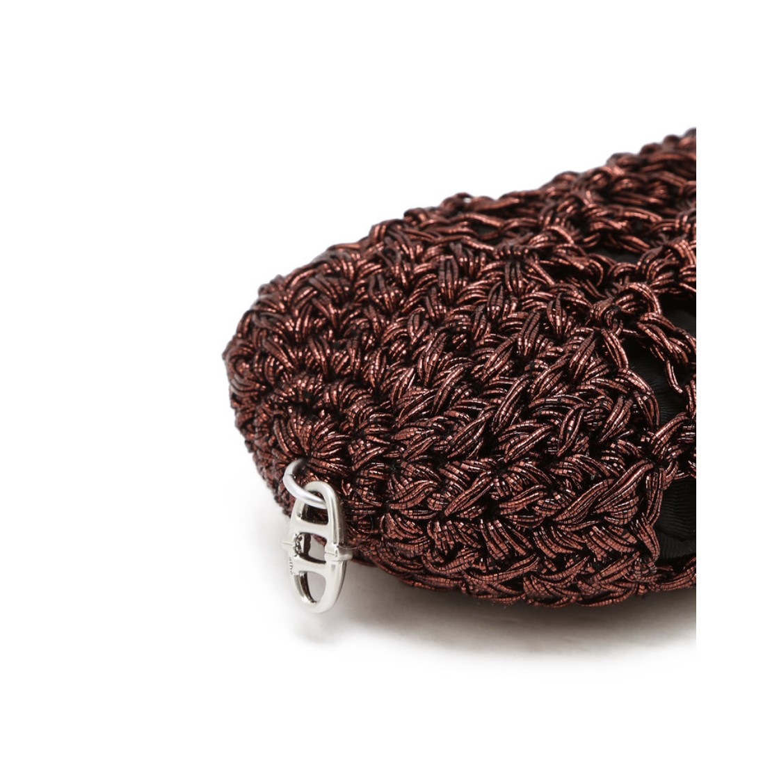 아떼 바네사브루노 액세사리 메탈 니팅 미니백 브라운(Athe Vanessabruno Acc Metal Knitting Mini Bag Normal Brown) - 5