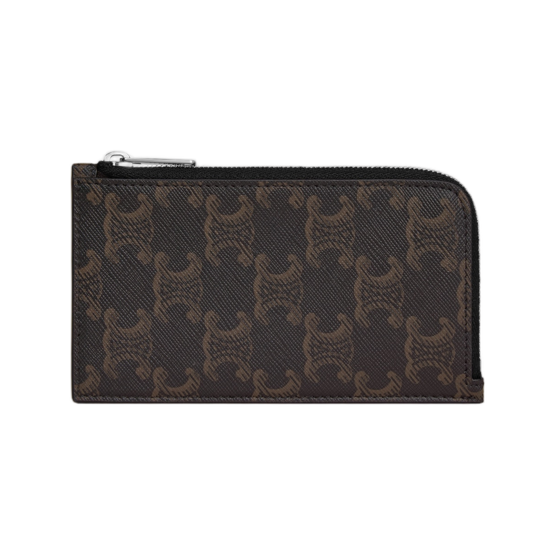 L104N3I56-38SI Celine Long Zipped Card Holder in Triomphe Canvas Black