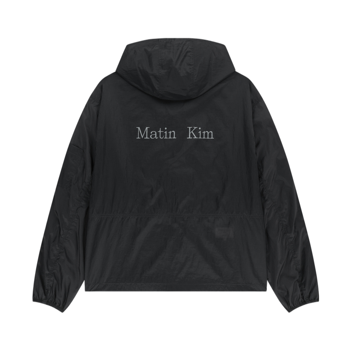마뗑킴 백 로고 후디 윈드브레이커 차콜(Matin Kim Back Logo Hoody Windbreaker In Charcoal) - 2