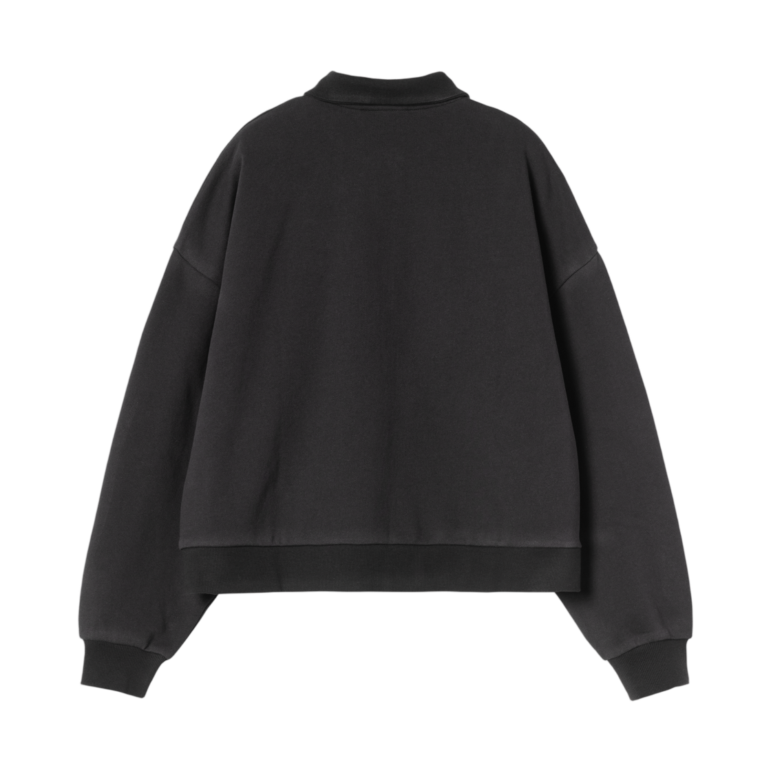 (W) 칼하트 WIP 브렌타 폴로 스웨트셔츠 블랙 화이트((W) Carhartt WIP Brenta Polo Sweatshirt Black White) - 2