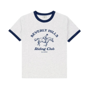 (W) Sporty & Rich BH Riding Club Ringer T-Shirt White Navy