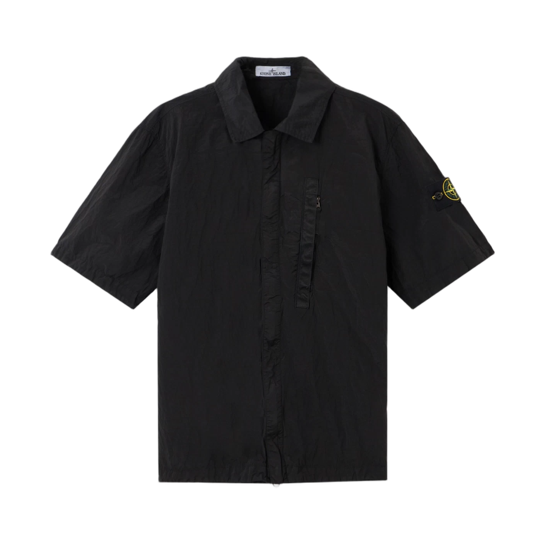 스톤 아일랜드 1200028 나일론 메탈 에코닐 컴포트핏 숏슬리브 셔츠 집 블랙 - 26SS(Stone Island 1200028 Nylon Metal In Econyl Comfort-Fit Short-Sleeve Shirt with Zip Black - 26SS)
