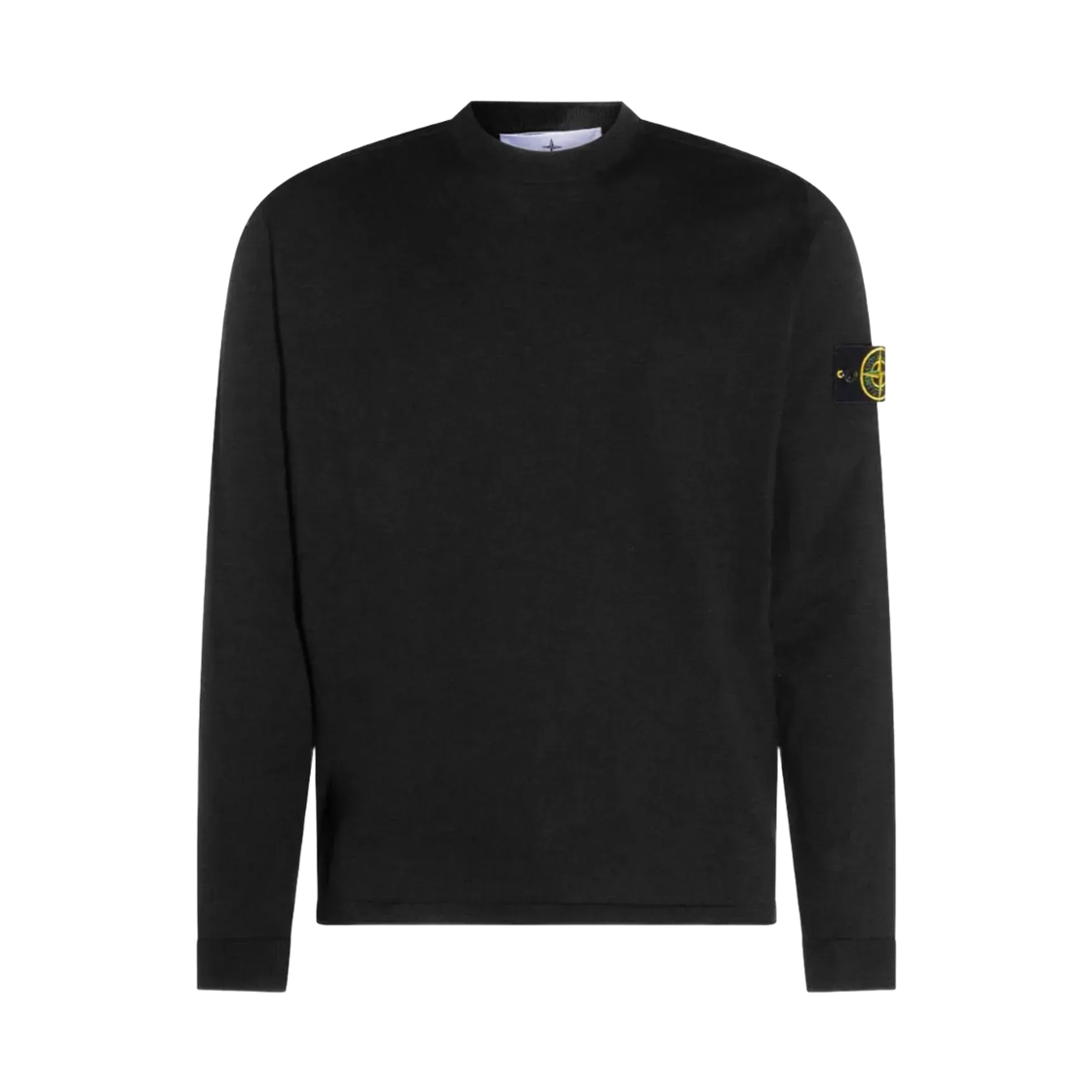 L1S1551000-62S00B9-V0029 Stone Island 5100062 Light Raw Hand Organic Cotton Regular Fit Crewneck Jumper with Rolled Edges Black - 26SS