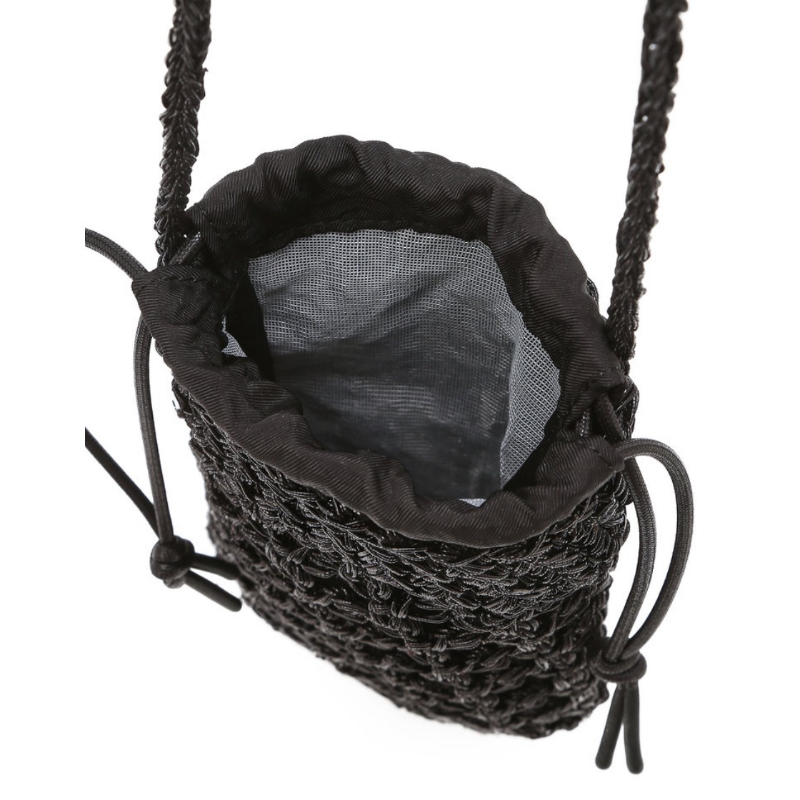 아떼 바네사브루노 액세사리 메탈 니팅 미니백 블랙(Athe Vanessabruno Acc Metal Knitting Mini Bag Black) - 3