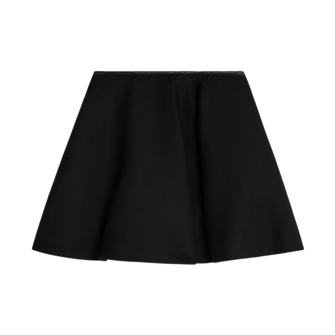(W) 셀린느 페플럼 스커트 모헤어 울 블랙((W) Celine Peplum Skirt in Mohair Wool Black) - 2