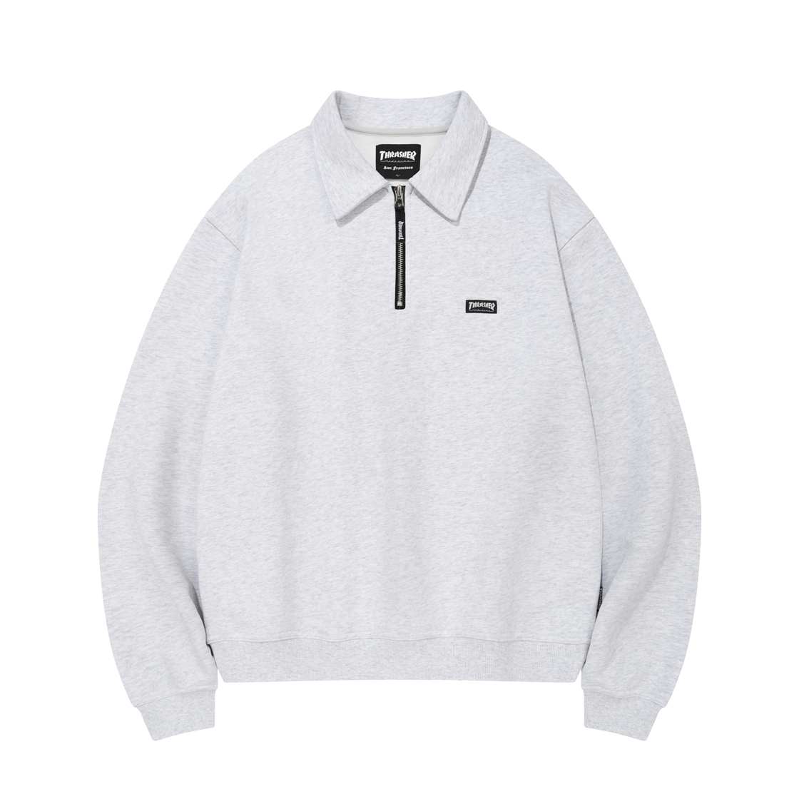 트레셔 매거진 하프집업 스웻셔츠 멜란지 그레이(THRASHER Magaznie Half Zip-Up Sweatshirt Melange Gray)