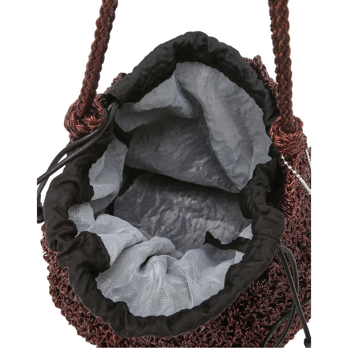 아떼 바네사브루노 액세사리 메탈 니팅 숄더백 M 브라운(Athe Vanessabruno Acc Metal Knitting Shoulder Bag M Normal Brown) - 2