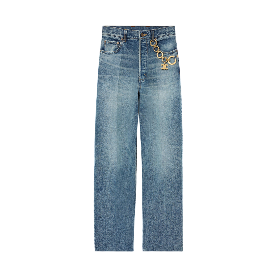 (W) 셀린느 보이프렌드 진 002 코튼 데님 비비안 글래스((W) Celine Boyfriend Jeans 002 in Cotton Denim Vivienne Glass)