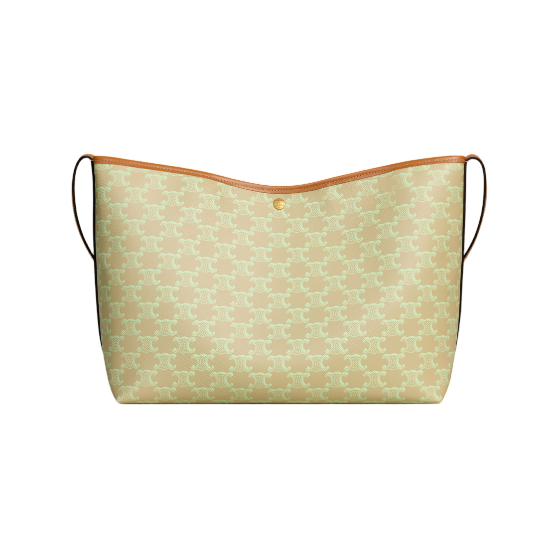셀린느 소프트 쇼퍼 백 트리옹프 캔버스 앤 카프스킨 샌드 캐슬 소프트 라임(Celine Soft Shopper Bag in Triomphe Canvas and Calfskin Sand Castle Soft Lime) - 3