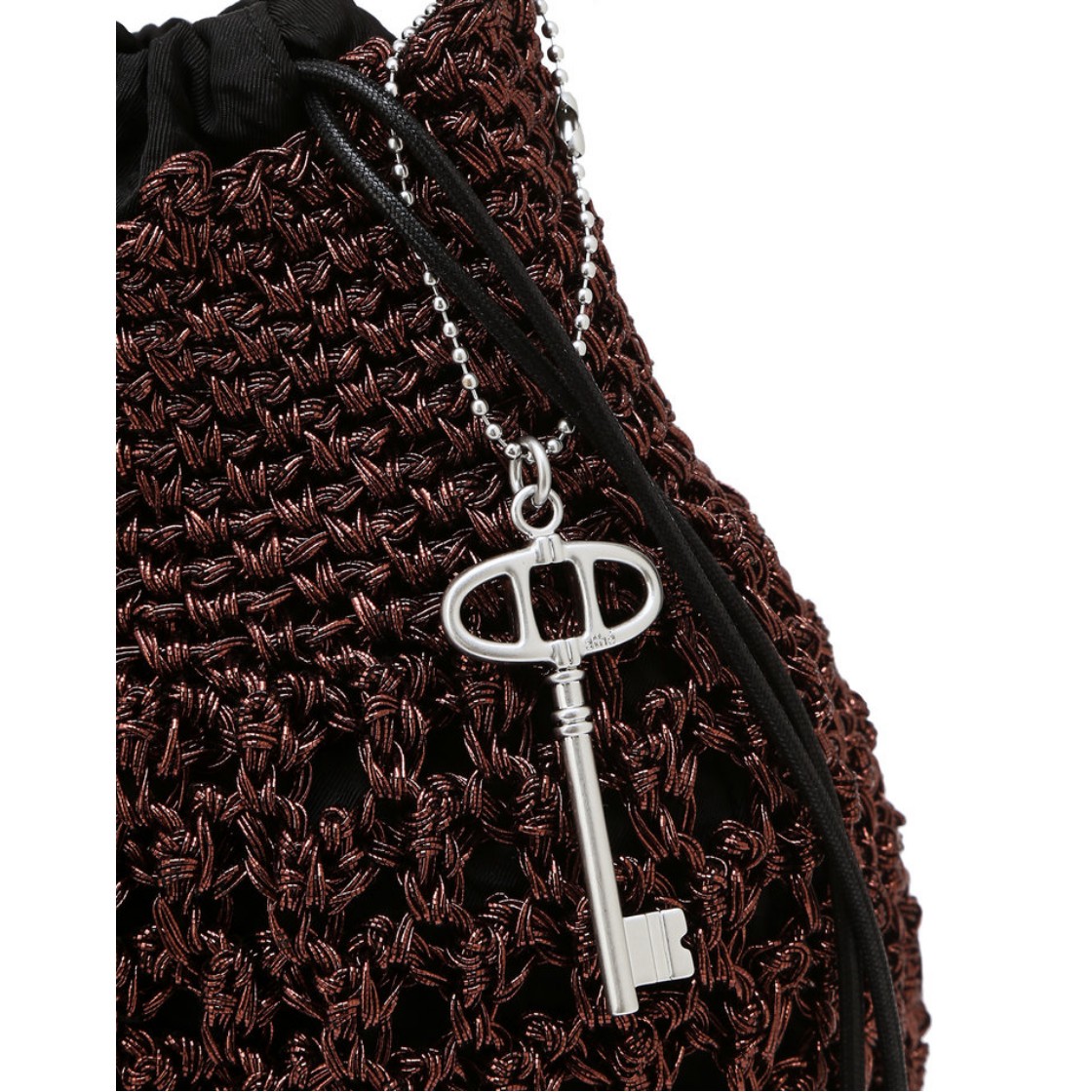 아떼 바네사브루노 액세사리 메탈 니팅 숄더백 M 브라운(Athe Vanessabruno Acc Metal Knitting Shoulder Bag M Normal Brown) - 5