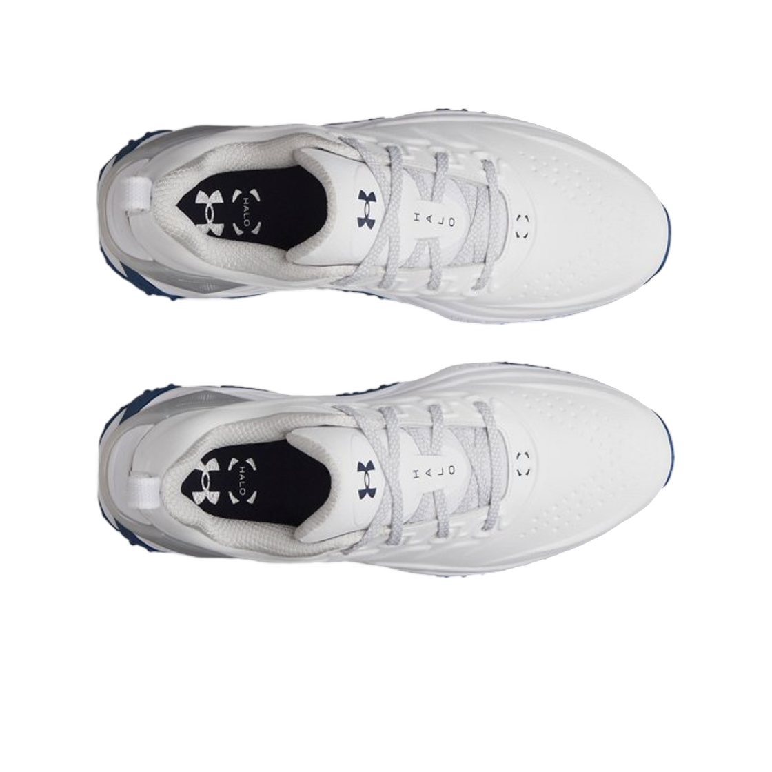 언더아머 UA 헤일로 투어 스파이크리스 골프 슈즈 화이트 메탈릭 실버(Under Armour UA Halo Tour Spikeless Golf Shoes White Metallic Silver) - 2